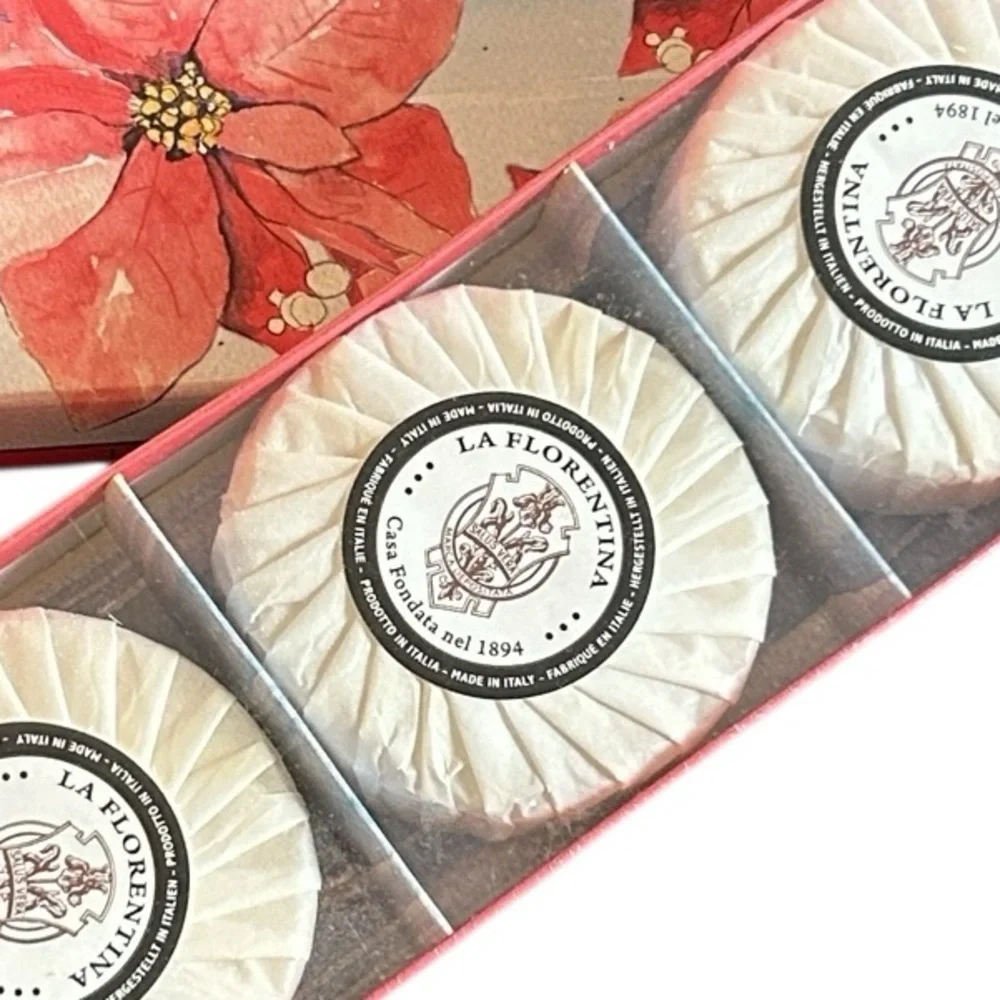La Florentina Vanilla Sandlewood Bar Luxury Soap Set of 3 Made in Italy